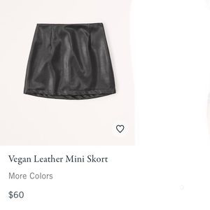 Abercrombie vegan leather mini skirt/skort